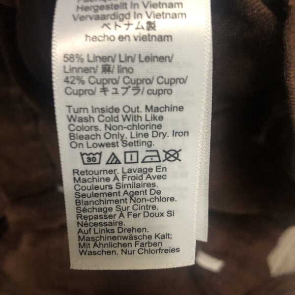 J. Crew Womens SZ 4 Brown Tie Waist Mini Shirtdress Sleeveless Linen Blend Dress - Picture 5 of 7